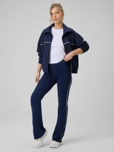 Bawełniane legginsy flare damskie 4F granatowe
