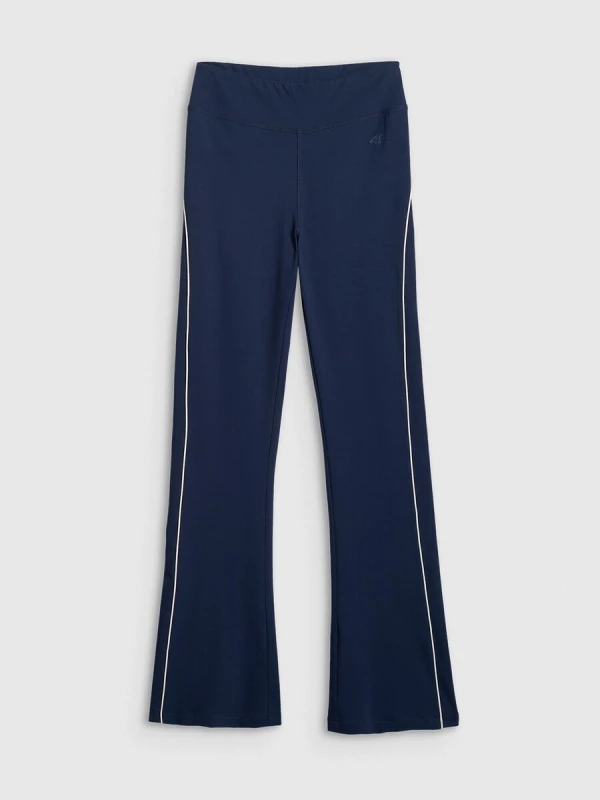 bawelniane-legginsy-flare-damskie-4f-granatowe